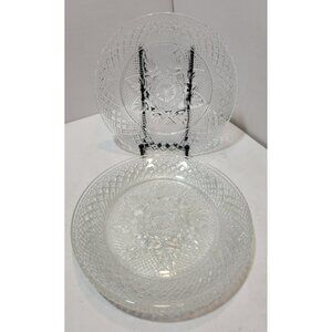 Vtg Cristal D'Arques Durand Luminarc Antique Clear Salad/Luncheon Plates 8"